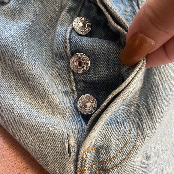 Levis 70s High Slim Straight Jeans Women Size 24 Raw Hem - Picture 3 of 16